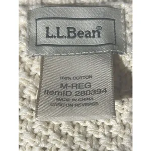 L L Bean Chunky Cable Knit Sweater Cream 3 Button Shoulder Cozycore Size Med. thumbnail 9