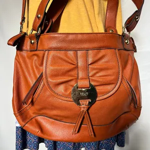 Relic Y2K Cognac Crossbody Satchel Bag Boho Indie Sleaze 70 Inspire Faux Leather thumbnail 3