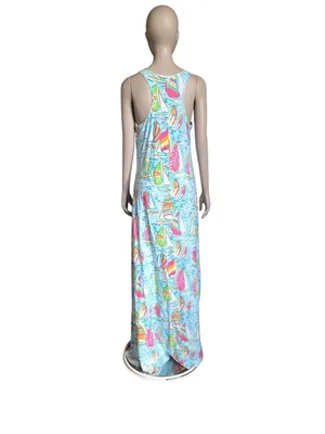 Lilly Pulitzer Blue Sail Boat Maxi Dress thumbnail 4