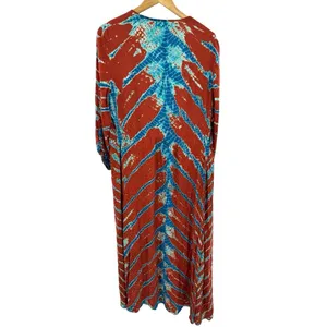 Young Fabulous &‎ Broke Belle Midi Wrap Dress Medium Mud Savannah Rust Blue thumbnail 4