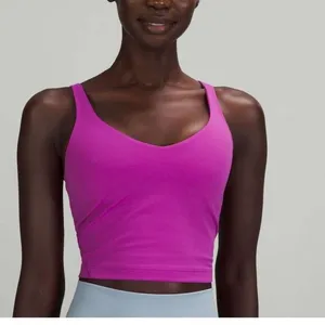 Lululemon Womens 6 Lululemon Align Tank Crop Top Vivid Plum‎ Purple Built In Bra thumbnail 2