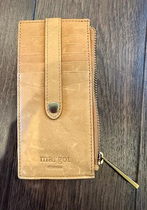 Margot Faye Card Wallet Tan Genuine Leather Wristlet - C4-078 thumbnail 1