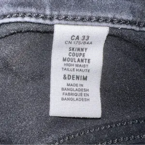 &Denim Women's Black Skinny Curvy High Rise Denim Jeans Size 33 thumbnail 9