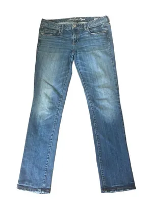 American Eagle Slim Old School Stretch Jean Med Wash Size 12X31 Mid Rise thumbnail 1
