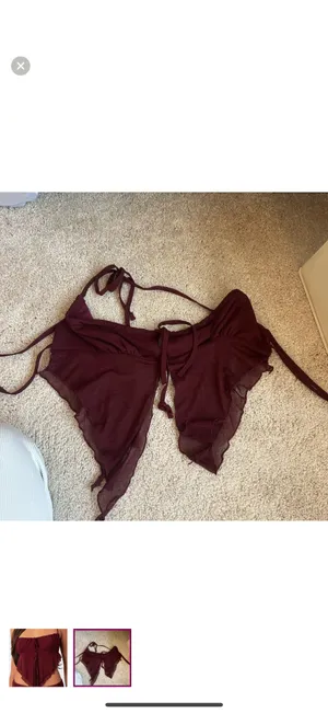 Edikted Tie Burgundy Top thumbnail 2