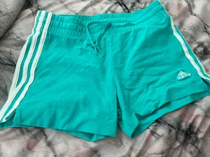 Teal and white Adidas shorts  thumbnail 1