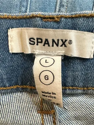 SPANX EveryWear Cropped Wide Leg Jeans in Stonewash Blue Size Large thumbnail 10