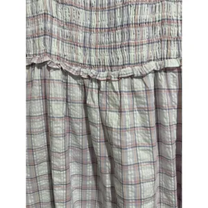 English Factory Plaid Midi Dress W/Ruffles White/Purple Women's Size‎ Small thumbnail 9