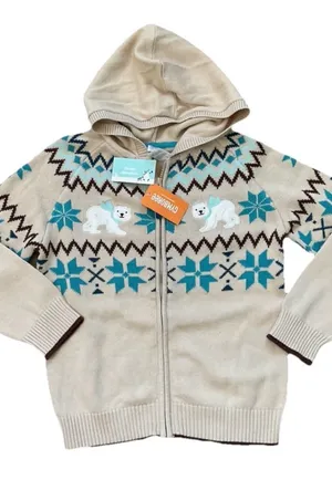 Gymboree Hooded Sweater Size 6 ~ Soft Cotton Sweater Nordic Adventure NWT thumbnail 1