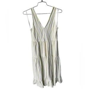 Anthropologie Striped Tier Maxi Dress neutral motif S thumbnail 3