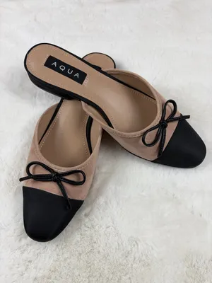AQUA Ballet Snip Toe Flats NEW Black/Nude 6 thumbnail 5