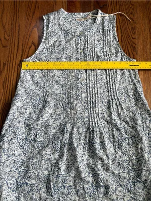 Faherty Isha Dress XS Cream Imma Floral Linen Blend Pintuck Mini Dress NWOT thumbnail 12