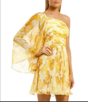 Anthropologie x La Maison Talulah Sunshine Yellow One Shoulder Floral Mini Dress thumbnail 12