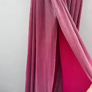 Bronx & Banco Sonny Strapless Cut Out High Slit Maxi Dress Gown in Metallic Rose thumbnail 7