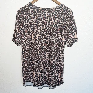 Crazy Train Leopard Print Short Sleeve Keyhole V Neck Top thumbnail 8