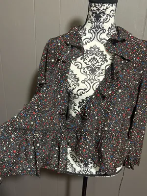 MADEWELL Silk Ruffle-Hem Wrap Top in Starry Night thumbnail 5