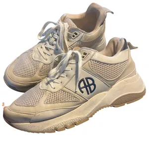 Anine Bing Dalton Sneakers Womens 37 7 Cream Sport Chunky Mesh Leather Dad Shoes thumbnail 2