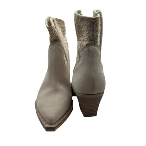 Dolce Vita Ivory Suede Crochet Western Cowboy Boho Pointed Toe Ankle Boots 6.5 thumbnail 7