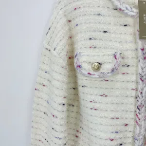 J.Crew Cropped Lady Jacket Marled Yarn Heather Ivory Wool Blend Preppy M NWT thumbnail 8