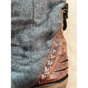 Lane Women's Western Boots Size 8 Gray Mid-Calf Block Heel Pointed Toe thumbnail 5