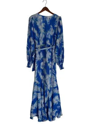 Flying Tomato Long Sleeve Maxi High Low Ruffled Hemline Wrap Dress Size M thumbnail 4