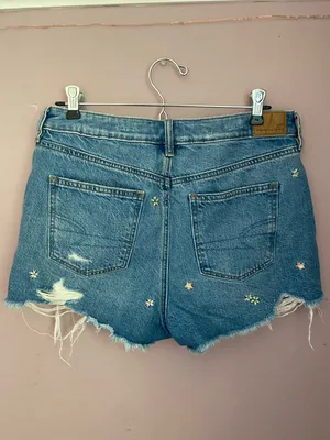 American Eagle Embroidered Jean Shorts thumbnail 2