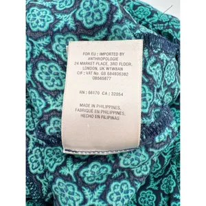 Maeve Anthropologie Jumpsuit Size XS Green Floral Geo‎ Belted Rayon Boho Cropped thumbnail 8