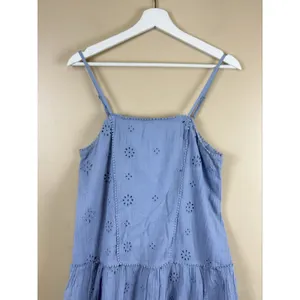 Aerie Blue Eyelet Mini Babydoll Dress Women’s XS Sundress Boho Cottagecore thumbnail 5