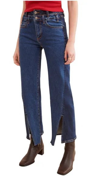 Driftwood Size 32 Cece Two Tone Wide Leg Jeans‎ Double Waist Blue Boho Ecclectic thumbnail 1