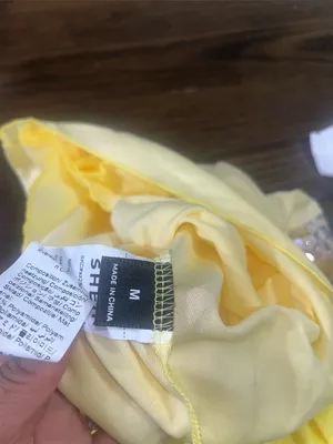 SHEIN Yellow Floral Sequin High-Low Slip Dress thumbnail 3