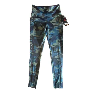 New Balance Womens Blue Camo High Rise Pocket Leggings‎ WP13471X Fast Drying S thumbnail 2