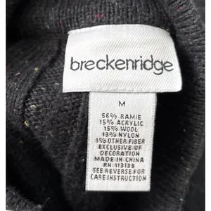Wool Blend Sweater Vest Size Medium Black Ribbed Knit Cabincore Heritage Country thumbnail 5