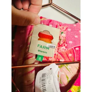FARM RIO Pink Orange Floral Cotton A-Line Tie Waist Ombre Forest Mini Dress S thumbnail 13