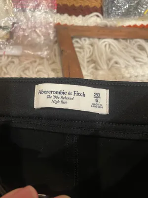 Women’s Black Faux Leather relaxed fit pants - Abercrombie & fitch thumbnail 4