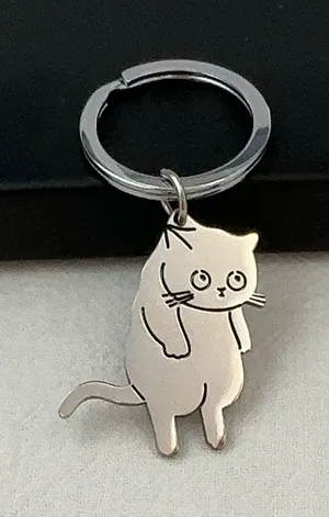 Cat Keychain Charm for Men Women Car Keychain Key Ring Bag Charm thumbnail 1