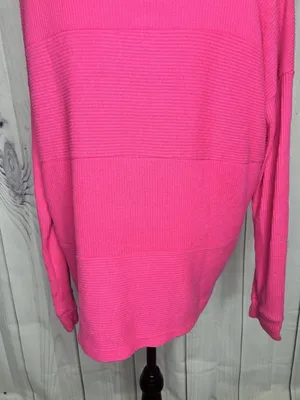 Staccato Pink Multi Directional Ribbed Long Sleeve Lightweight Sweater Sz L thumbnail 9
