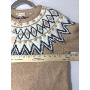Thread & Supply Womens Fair Isle Claire Knit Sweater Oat Brown Small NWT thumbnail 6