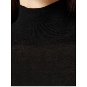 NWT J. Crew Carolyn Turtleneck in Merino Wool Fitted Sweater Black Size Small thumbnail 5