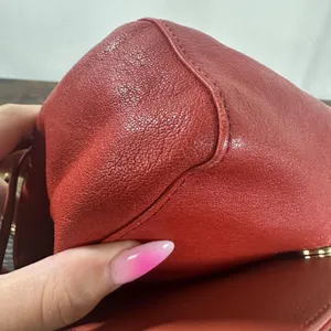 Chloe Shoulder Bag Small Red Leather Bow Chain Strap Pink Colorblock thumbnail 13