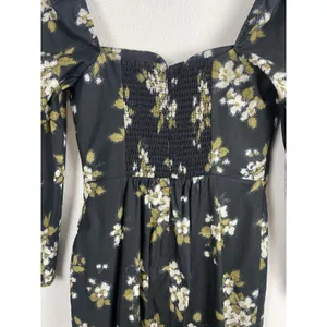 Reformation Floral Sweetheart Neck Midi Dress Long Sleeve Side Slit Size 6 thumbnail 12