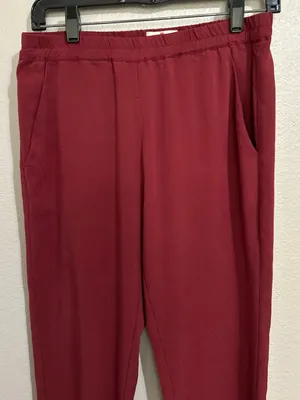 Marine Layer Allison Burgundy Relaxed Fit Pull On Trouser Pants Women’s Small thumbnail 3