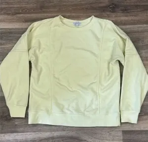 Evereve Yellow Pullover Crewneck Sweatshirt Women’s Small thumbnail 1