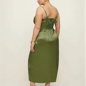 reformation Marguerite Silk Dress leaf green size 14 UB thumbnail 3