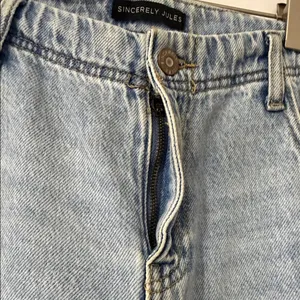 Sincerely Jules Jeans Juniors 5/27 Blue High Rise Wide Leg Distressed SJ28577AZW thumbnail 6