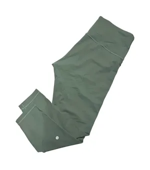 Lululemon Wunder Train‎ Ribbed High-Rise Legging 25" Grey Eucalyptus Size 14 thumbnail 1