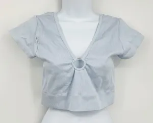 Aerie Seamless Crop Top Size XL Blue Gym Workout thumbnail 1