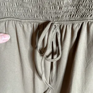 Brown Strapless Smocked Wide Leg Jumpsuit Size Small Taupe Casual Summer Romper thumbnail 6