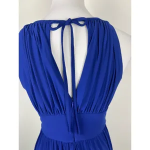 R&M Richards Royal Blue Beaded Empire Waist Keyhole Evening Gown Size 6 thumbnail 9