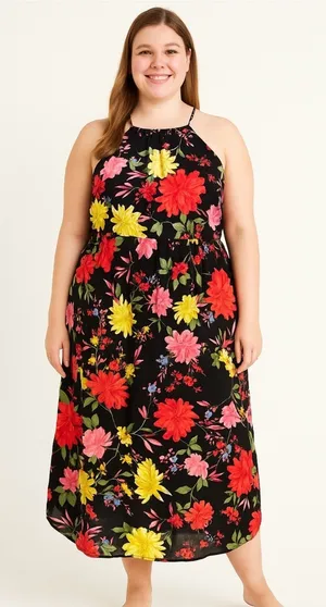 Old Navy Black Floral Dress thumbnail 1