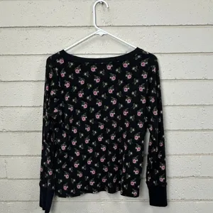 Victoria’s Secret Black Floral Thermal Pajama Set size M thumbnail 7